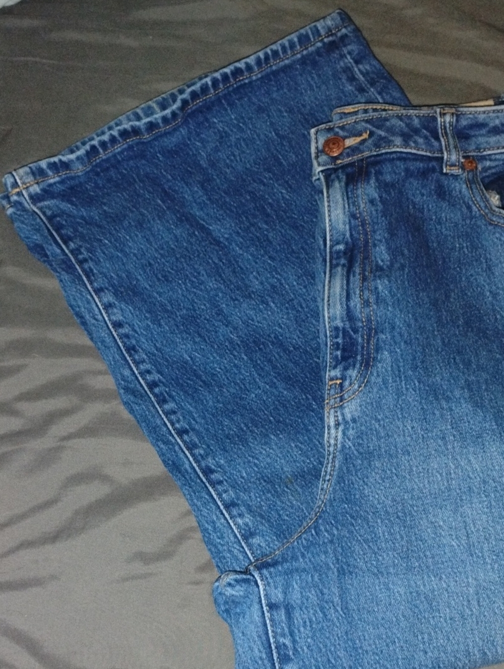 PINK Victoria's Secret Blue Denim Jeans with Contrast Stitching